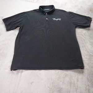 Vintage COOGI Men 2XL XXL Black White Embroidered Logo Polo Short Sleeve Shirt
